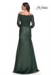 Picture of: Mermaid Satin Dress with Gathering and Off the Shoulder Top in Emerald, Style: 30853, Back Picture
