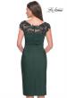 Picture of: Short Satin Evening Dress with Beaded Details in Emerald, Style: 31839, Back Picture