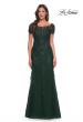 Picture of: Lace and Net Fitted Long Mother of the Bride Dress in Emerald, Style: 29792, Detail Picture 1
