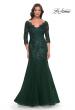 Picture of: Mermaid Tulle and Lace Dress with Scallop Detailed Neckline in Emerald, Style: 30823, Detail Picture 1