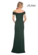 Picture of: Ruched Off the Shoulder Net Jersey Evening Dress in Emerald, Detail Picture 2