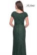 Picture of: Stretch Lace Evening Dress with Short Sleeves in Emerald, Style: 30797, Detail Picture 2