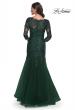 Picture of: Mermaid Tulle and Lace Dress with Scallop Detailed Neckline in Emerald, Style: 30823, Detail Picture 2