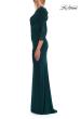 Picture of: V-Neck Lace Trim Gown with Three-Quarter Sleeves in Emerald, Style: 33658, Detail Picture 2