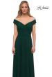 Picture of: Off the Shoulder Net Jersey Long Dress with Ruching in Emerald, Detail Picture 3