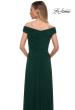 Picture of: Off the Shoulder Net Jersey Long Dress with Ruching in Emerald, Detail Picture 4