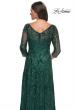 Picture of: Beautiful Beaded Long Dress with Illusion Sleeves in Emerald, Style: 31690, Detail Picture 4
