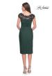 Picture of: Short Satin Evening Dress with Beaded Details in Emerald, Style: 31839, Detail Picture 4