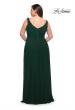Picture of: Net Jersey Plus Size Long Dress with Slit and V Neck in Emerald, Style: 29075, Back Picture