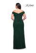 Picture of: Flattering Ruched Off the Shoulder Plus Size Dress in Emerald, Style: 29722, Back Picture