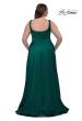 Picture of: A-line Satin Plus Prom Dress with Rhinestone Neckline in Emerald , Style: 33026, Back Picture