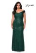 Picture of: Off The Shoulder Sequin Plus Size Prom Dress in Emerald, Style: 28795, Detail Picture 1