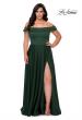 Picture of: Off The Shoulder Plus Size Dress with Leg Slit in Emerald, Style: 29007, Detail Picture 1