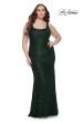 Picture of: Beaded Lace Plus Size Fitted Dress with Square Neckline in Emerald, Style: 31605, Detail Picture 4