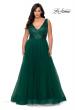Picture of: Curvy A-line Prom Gown with Sequin Bodice and Tulle Skirt in Emerald, Style: 29045, Detail Picture 5
