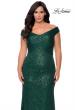 Picture of: Off The Shoulder Sequin Plus Size Prom Dress in Emerald, Style: 28795, Detail Picture 6
