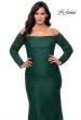 Picture of: Long Sleeve Off The Shoulder Lace Plus Size Dress in Emerald, Style: 28859, Detail Picture 7