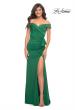 Picture of: Off the Shoulder Long Jersey Gown with Ruffle in Green, Style: 30703, Main Picture