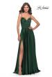 Picture of: Luxury Satin Gown with Criss Cross Bodice in Emerald, Style: 31233, Main Picture