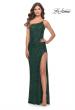 Picture of: Elegant Soft Sequin One Shoulder Long Dress in Jewel Tones in Emerald, Style: 31427, Main Picture