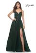 Picture of: Simple Tulle A-LIne Prom Dress with Ruched Illusion Bodice in Emerald, Style: 32130, Main Picture