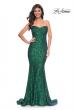 Picture of: Stretch Sequin Gown with Draped Neckline and Mermaid Skirt in Green, Style: 32340, Main Picture