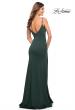 Picture of: Simple Thick Jersey Gown with High Skirt Slit in Emerald, Style: 30544, Detail Picture 8