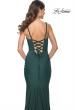 Picture of: Simple Ruched Jersey Dress with Lace Up Back in Emerald, Style: 31919, Detail Picture 8