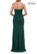 Picture of: Strapless Jersey Gown with Lace Bodice and High Slit in Emerald, Style: 33704, Detail Picture 8