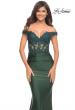 Picture of: Illusion Lace Top with Jersey Long Gown in Green, Style: 30741, Detail Picture 9