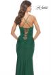 Picture of: Intricate Lace Up Back Jersey Gown with Ruching in Emerald, Style: 31330, Detail Picture 9