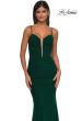 Picture of: Ruched Corset Top Prom Dress with Deep V in Emerald , Style: 32642, Detail Picture 9