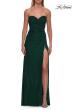 Picture of: Strapless Fitted Rhinestone Gown with Slit and Lace-Up Back in Emerald, Style: 33383, Detail Picture 9