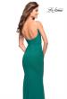 Picture of: Net Jersey Long Dress with Ruching and Diamond Straps in Emerald, Style: 30701, Detail Picture 10