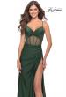 Picture of: Illusion Bodice Dress with Boning and Twist Detail in Emerald, Style: 31229, Detail Picture 10