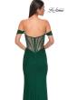 Picture of: Simple Off the Shoulder Net Jersey Dress with Sheer Waist in Emerald , Style 32684, Detail Picture 10
