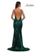 Picture of: Metallic Jersey Dress with Low Back and Ruching in Emerald, Style: 32932, Detail Picture 10