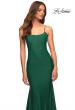 Picture of: Chic Luxe Jersey Gown with Train and V Back in Green, Style: 30458, Detail Picture 11