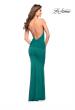 Picture of: Rhinestone Strap Net Jersey Dress with Ruching in Emerald, Style: 30793, Detail Picture 11