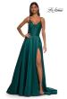 Picture of: Mikado A-line Gown with Lace Detail Neckline in Emerald, Style: 32878, Detail Picture 11