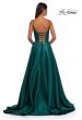 Picture of: Mikado A-line Gown with Lace Detail Neckline in Emerald, Style: 32878, Detail Picture 12