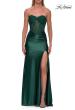 Picture of: Strapless Lace Corset Satin Gown with Slit in Emerald, Style: 33362, Detail Picture 12