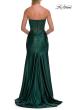 Picture of: Strapless Lace Corset Satin Gown with Slit in Emerald, Style: 33362, Detail Picture 13