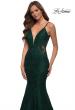 Picture of: Long Mermaid Lace Dress with Back Rhinestone Detail in Emerald, Style: 28355, Detail Picture 15