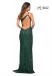 Picture of: One Shoulder Luxurious Soft Sequin Dress with Slit in Emerald, Back Picture