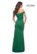 Picture of: Off the Shoulder Long Jersey Gown with Ruffle in Green, Style: 30703, Back Picture