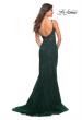 Picture of: Lace Dress with High Side Slit and V Neckline in Emerald, Back Picture