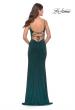Picture of: Elegant Jersey Dress with Ruching and Square Neckline in Emerald, Style: 31078, Back Picture