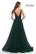 Picture of: Tulle Ball Gown with High Slit and V Neckline in Emerald, Style: 31149, Back Picture
