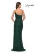 Picture of: Elegant Soft Sequin One Shoulder Long Dress in Jewel Tones in Emerald, Style: 31427, Back Picture